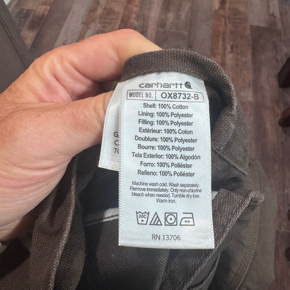 Carhartt Youth Lined Duck Bib Overalls Brown OX8732-B Size 16 Double Front Knee - Picture 2 of 13